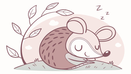 Dibbler rodent scared goes sea vector. AI generated. Vector iconのイラスト素材