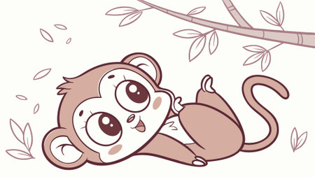 Douc monkey caring cries house vector. AI generated. Vector icon