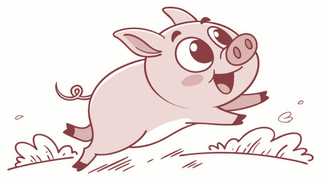 Domestic Pig insulted cries lake vector. AI generated. Vector iconのイラスト素材