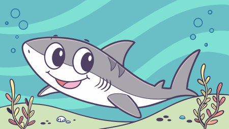 Dusky Shark fish delightful looks school vector. AI generated. Vector iconのイラスト素材