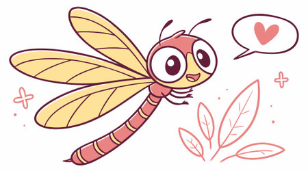 Dragonfly insect shocked rests ocean vector. AI generated. Vector iconのイラスト素材