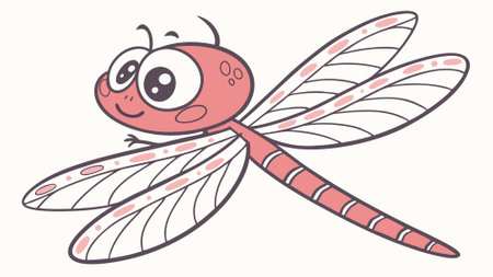 Dragonfly insect shy passionate screams island vector. AI generated. Vector iconのイラスト素材
