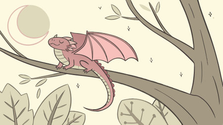 Draco Volans Lizard joyless smiles garden vector. AI generated. Vector iconのイラスト素材