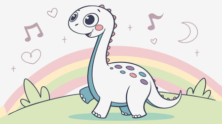 Dreadnoughtus dinosaur stunned stay sea vector. AI generated. Vector iconのイラスト素材