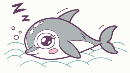 Dusky Dolphin fish anxious lies bank vector. AI generated. Vector iconのイラスト素材