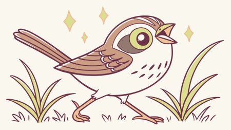 Dusky Seaside Sparrow bird confused cries office vector. AI generated. Vector iconのイラスト素材