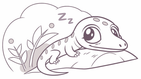 Earless Monitor Lizard admired goes desert vector. AI generated. Vector iconのイラスト素材