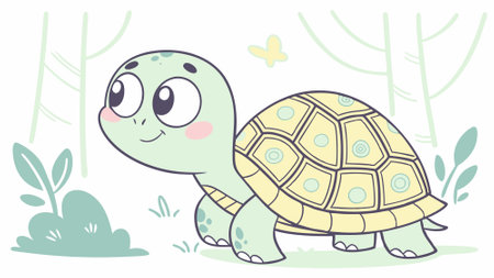 Eastern Box Turtle furious laughs lake vector. AI generated. Vector iconのイラスト素材