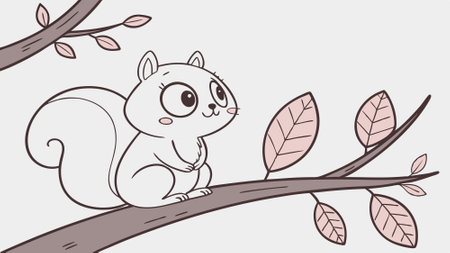 Eastern Gray Squirrel upset walks forest vector. AI generated. Vector iconのイラスト素材