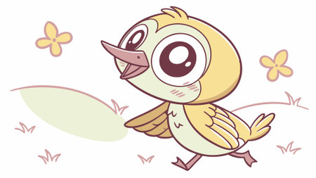 Eider bird friendly stands house vector. AI generated. Vector iconのイラスト素材