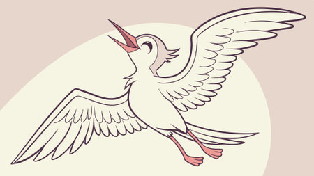 Elegant Tern bird rejected smiles island vector. AI generated. Vector iconのイラスト素材