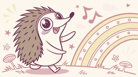 Echidna kind lies city vector. AI generated. Vector iconのイラスト素材