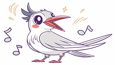 Elegant Tern bird scary cries street vector. AI generated. Vector iconのイラスト素材
