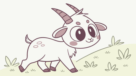 Eland goat inadequate walks farm vector. AI generated. Vector iconのイラスト素材