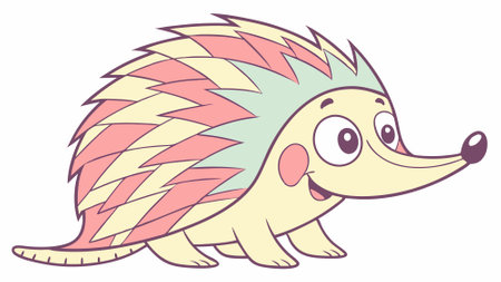 Echidna nervous sits office vector. AI generated. Vector iconのイラスト素材