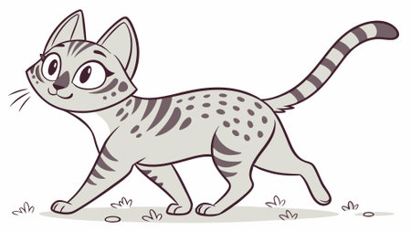 Egyptian Mau cat brisk stands school vector. AI generated. Vector iconのイラスト素材