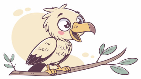 Egyptian Vulture bird enthusiastic lies bank vector. AI generated. Vector iconのイラスト素材
