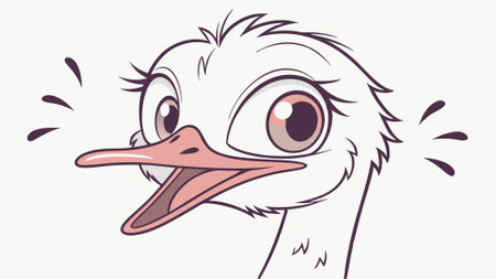 Emu bird left cries house vector. AI generated. Vector iconのイラスト素材