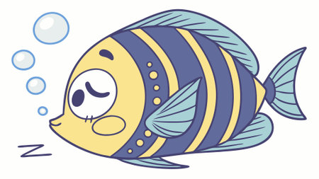 Emperor Angelfish fish depressed stay sea vector. AI generated. Vector iconのイラスト素材