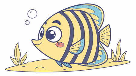 Emperor Angelfish fish delightful stands school vector. AI generated. Vector iconのイラスト素材