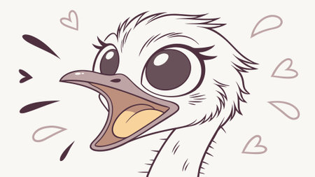 Emu bird joyless stay garden vector. AI generated. Vector iconのイラスト素材