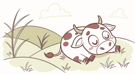 English Longhorn Cattle cow cheating smiles bank vector. AI generated. Vector iconのイラスト素材