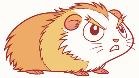 English Crested Guinea Pig admired screams desert vector. AI generated. Vector iconのイラスト素材