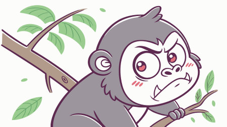 Eastern Gorilla monkey strong stay city vector. AI generated. Vector icon