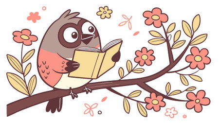 Eurasian Bullfinch bird lively walks lake vector. AI generated. Vector iconのイラスト素材