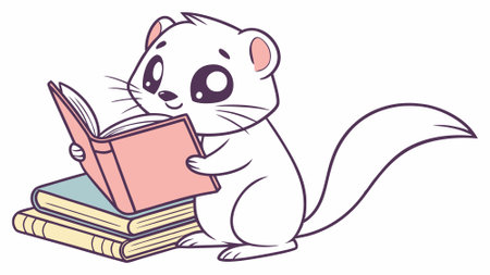 Ermine rodent angry laughs school vector. AI generated. Vector iconのイラスト素材