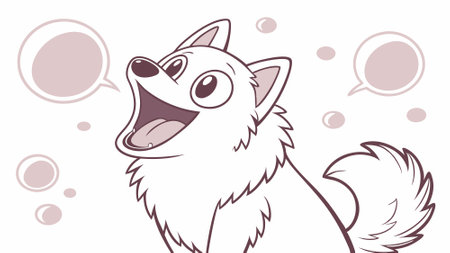 Eskimo Dog delightful runs school vector. AI generated. Vector iconのイラスト素材