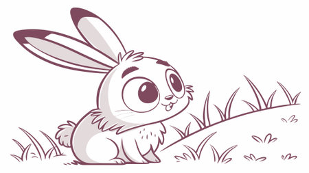 European Hare intimidated smiles ocean vector. AI generated. Vector iconのイラスト素材