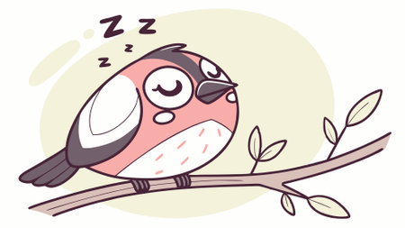 Eurasian Bullfinch bird panicked lies room vector. AI generated. Vector iconのイラスト素材