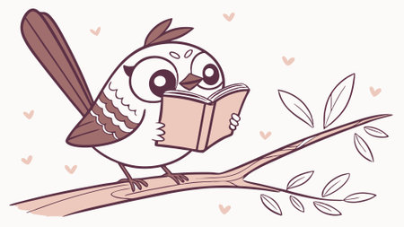 Fairy-Wren bird in shock sits village vector. AI generated. Vector iconのイラスト素材