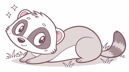 European Polecat rodent repulsive laughs village vector. AI generated. Vector iconのイラスト素材