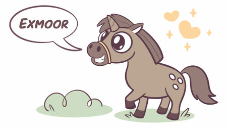 Exmoor Pony horse friendly screams sea vector. AI generated. Vector iconのイラスト素材