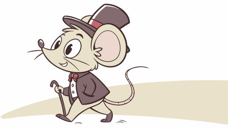 Fancy Mouse useful runs village vector. AI generated. Vector iconのイラスト素材