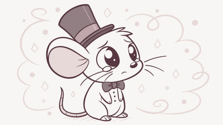 Fancy Mouse welcoming sits school vector. AI generated. Vector iconのイラスト素材
