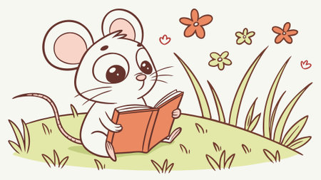 Field Vole rodent lost cries beach vector. AI generated. Vector iconのイラスト素材