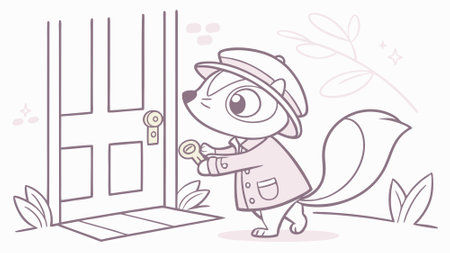 Ferret rodent delightful screams city vector. AI generated. Vector iconのイラスト素材