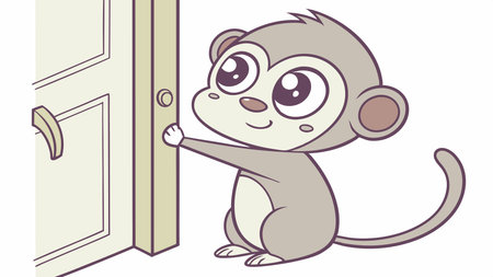 Finger Monkey charming rests jungle vector. AI generated. Vector icon