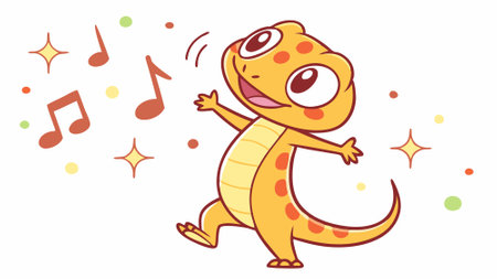 Fire Salamander lizard in love lies island vector. AI generated. Vector iconのイラスト素材