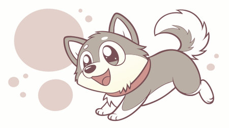 Finnish Lapphund dog deceived stay room vector. AI generated. Vector iconのイラスト素材