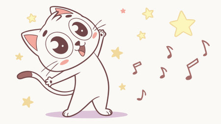 Flat-Headed Cat determined screams ocean vector. AI generated. Vector iconのイラスト素材