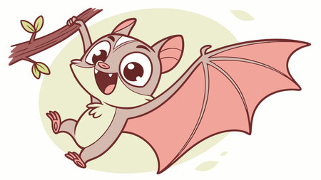 Flying Lemur in shock cries village vector. AI generated. Vector iconのイラスト素材