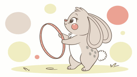 French Lop rabbit gloomy screams ocean vector. AI generated. Vector iconのイラスト素材