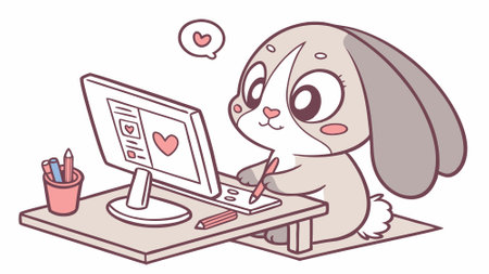 French Lop rabbit frantic lies city vector. AI generated. Vector iconのイラスト素材