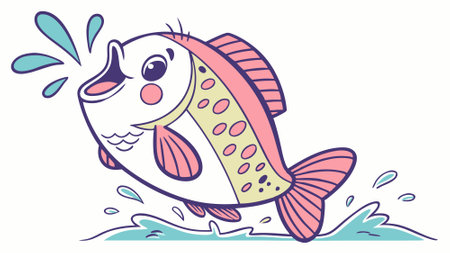 Freshwater Sunfish fish timid stay sea vector. AI generated. Vector iconのイラスト素材