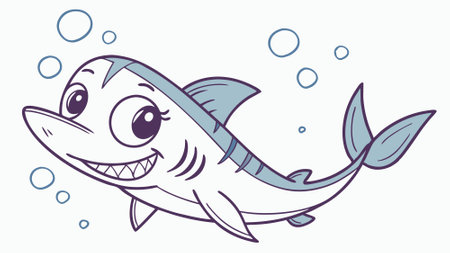 Frilled Shark fish creative laughs village vector. AI generated. Vector iconのイラスト素材