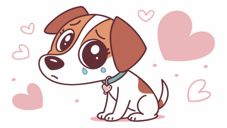 Fox Terrier dog blissful laughs village vector. AI generated. Vector iconのイラスト素材